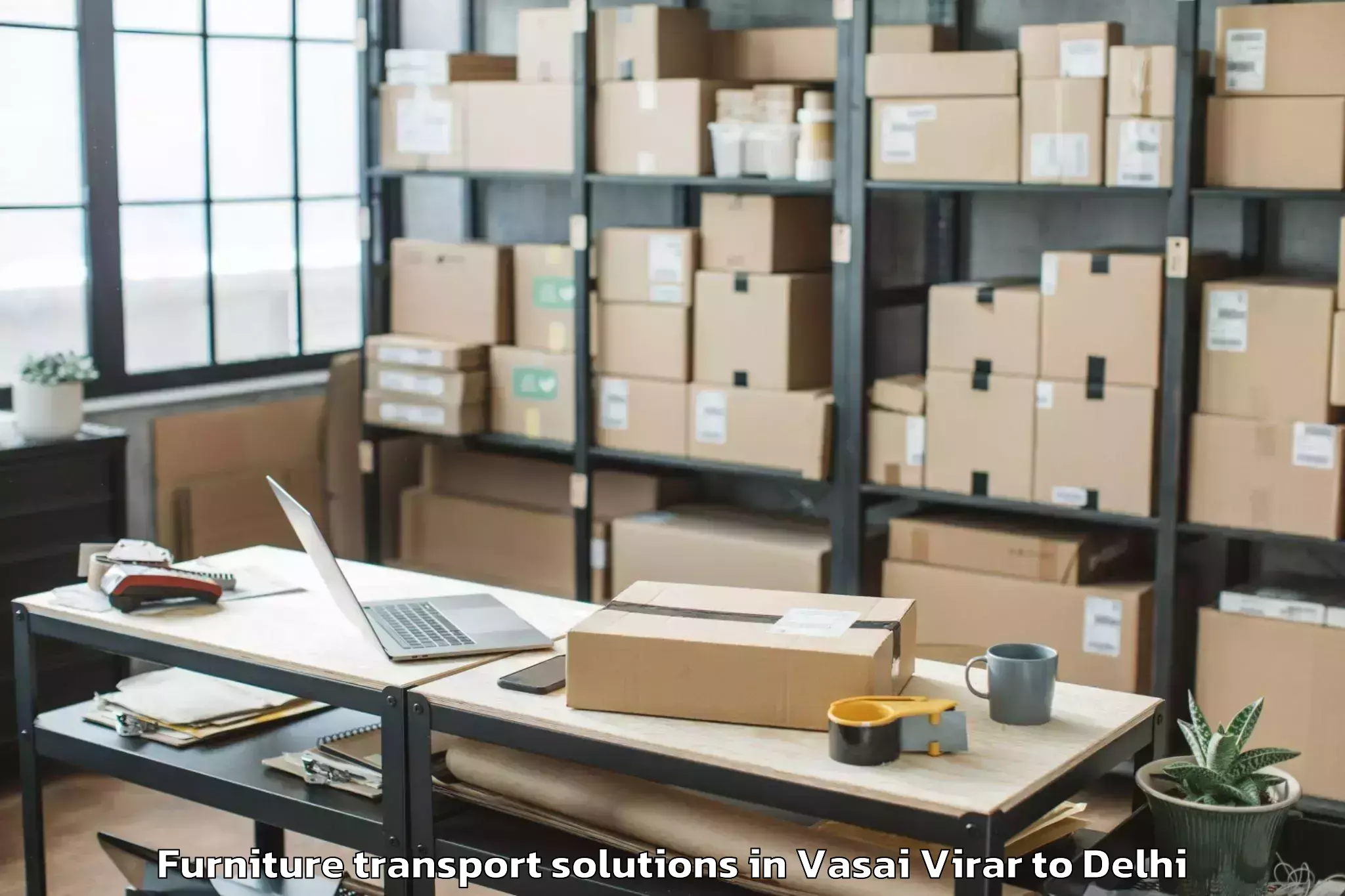 Book Vasai Virar to Chanakya Puri Furniture Transport Solutions Online